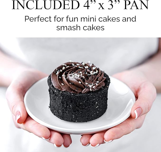 Aunt Shannon's Kitchen Tall Round Cake Pans - 4 Inch, 6 Inch, 8 Cake Pan Set for 3 Tiered Aluminum Pans Sets for Baking Wedding,Birthday Cakes,Leak Proof & Straight Side, Non-toxic & Dishwasher Safe