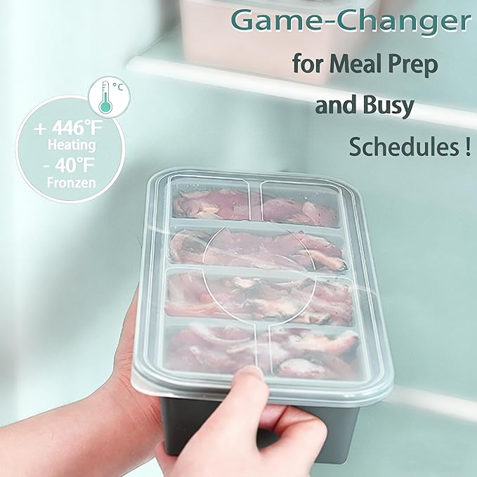 2 Pcs Large Ice Cube Tray With Lid, 1/2 Cup Silicone Freezer Molds for Soup Ice Cubes, Freezer Cubes for Food Storage Silicone，Meal Prep、Frozen Broth and Leftovers