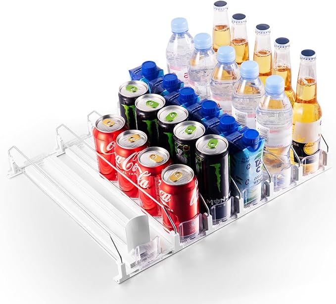 Coanto Drink Organizer for Fridge, Soda Can Dispenser for Refrigerator, Automatic Self-Pushing Fridge Drink Dispenser Holds up to 30 Cans, 6 Row