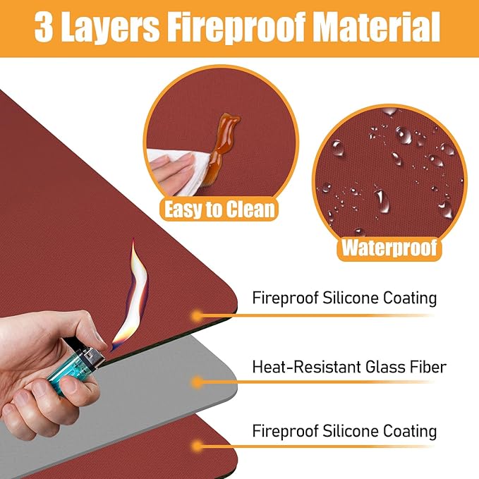 Heat Resistant Mat 21x24in, Hot Pads for Protecting Countertops, Under Air Fryer and Coffee Maker Mat, Extra Wide Protector