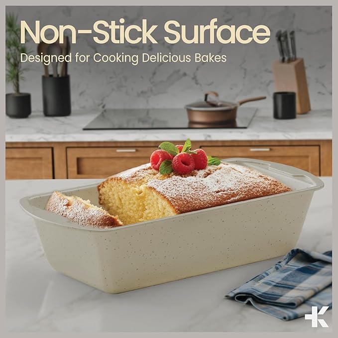 Nonstick Loaf Pan Set Pack of 4, 7" to 11" Large Baking Bread Pan, Oven Safe Up to 450°F, PFOA, PFOS, PTFE Free, Space Saving Stackable Design, Stain Resistant, Dishwasher Friendly, White Marble