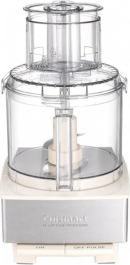 Cuisinart Food Processor 14-Cup Vegetable Chopper for Mincing, Dicing, Shredding, Puree & Kneading Dough, Cream Stainless Steel, DFP-14CRM