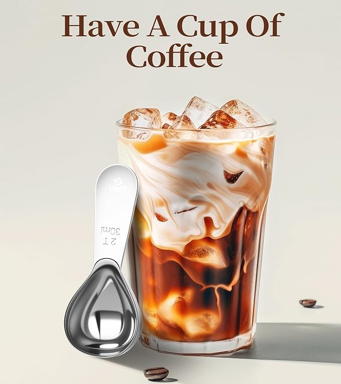 Ugotit Coffee Scoop for Ground Coffee, 1 Tablespoon Short Handle 304 Stainless Steel, Precise Measuring Spoon, Fits Canisters & Protein Powder Containers