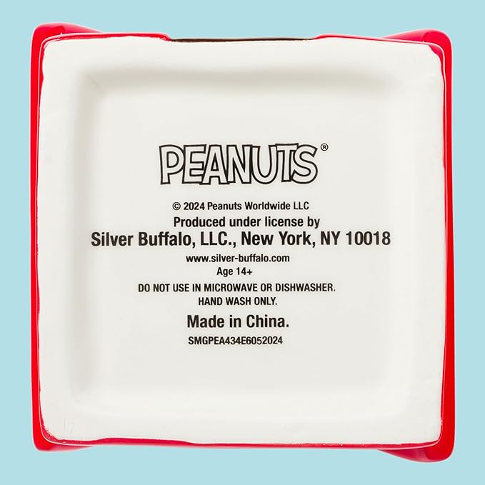 Silver Buffalo Peanuts Sculpted Ceramic Cookie Jar Featuring Snoopy and Snoopy’s House, 5.25” x 5” x 7.75”