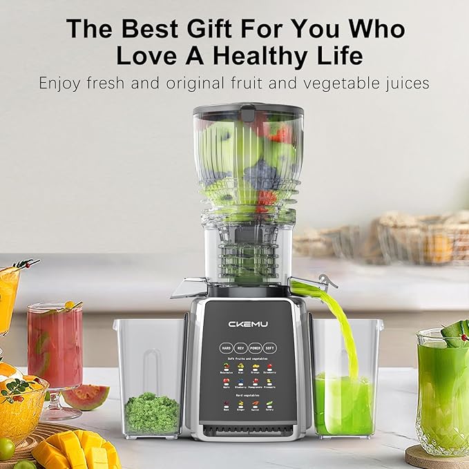 Cold Press Juicer – 5.8" Extra-Wide Feed Chute | Max Nutrient Retention | Slow Masticating Juicer for Whole Fruits & Vegetables