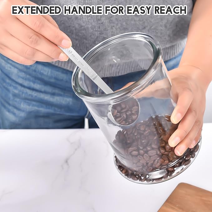 Timoo 5 Pcs Coffee Scoop 2 Tablespoon Scoop Stainless Steel Tablespoon Measuring Spoon Long Handle for Powder Ground Coffee Tea Sugar