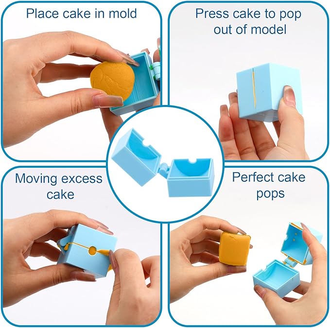 Cylinder Cake Pop Mold, Plastic Cake Pop Circle Maker Funny Baking Mold for DIY Crafts Birthday Party Wedding Desserts (Blue)