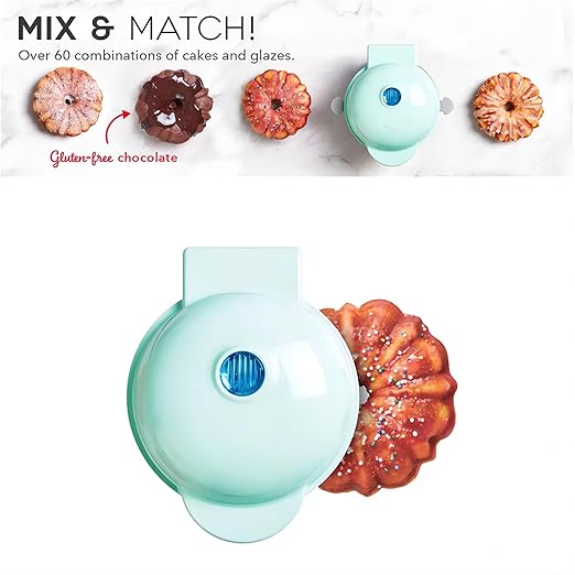 Cake Maker Lava Cake Maker Mini Donut Maker Waffle Maker Pancakes Maker Machine for Breakfast, Snacks, Desserts Non-stick Surface, Cake Machine, Double-sided Heating, Pink