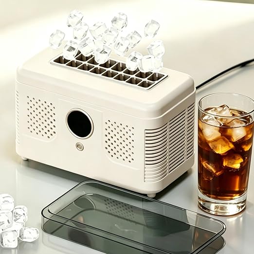 Portable Ice Maker Countertop, Ice Maker Machine with Heat Dissipation Holes, Rapid Ice Making for Milk Tea, Coffee, Juice, Beverages
