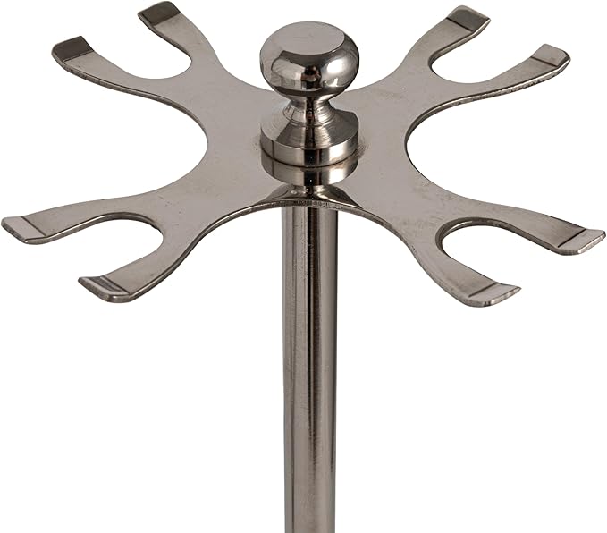 Creative Co-Op 5-Piece Stainless Steel and Mango Wood Bar Tools with Stand, Nickel Finish and Natural