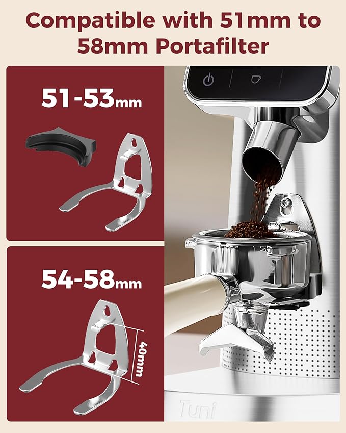 Tuni G2 Conical Burr Coffee Grinder, 70 Grind Settings Anti-static Burr Mill, Precision Electronic Timer and LED Touchscreen for Espresso/Drip/Cold Brew/French Press, Stainless Steel