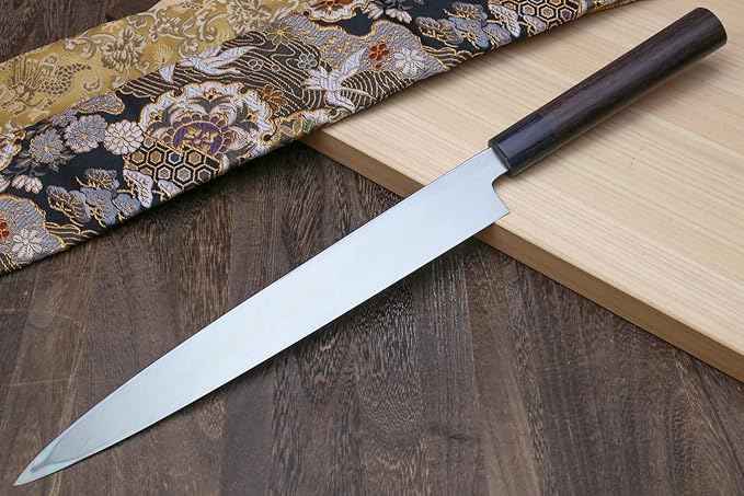 Yoshihiro Shiroko High Carbon Steel Kasumi Yanagi Rosewood Handle Sushi Sashimi Chef Knife (10.5" (270mm))