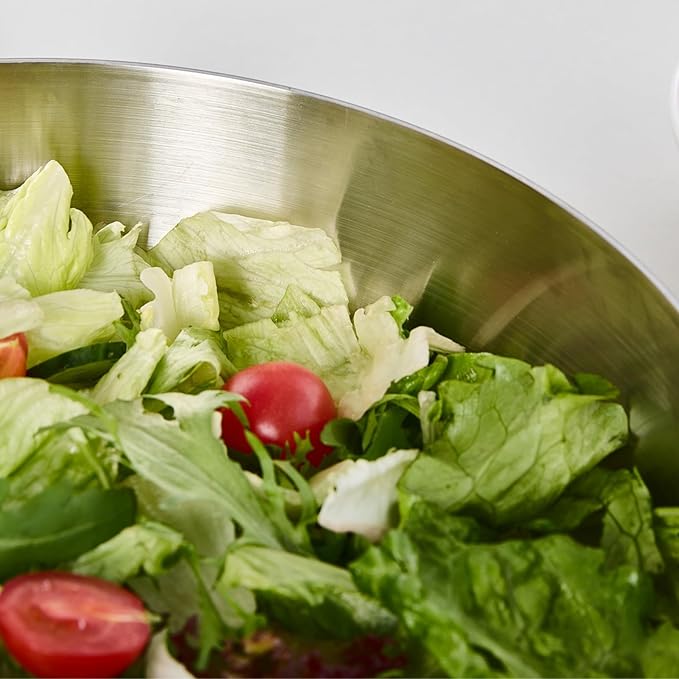 Brightalk 150oz Stainless Steel Hammered Salad Bowl, Large Fruit Popcorn Serving Bowl