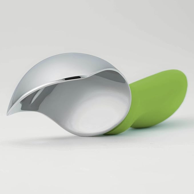 Spring Chef Green Heavy Duty Ice Cream Scoop with Non-Slip Handle - Professional Metal Ice Cream Scooper for Cookie Dough, Frozen Yogurt, Gelato, Sorbet, Melon - Dishwasher Safe Kitchen Tool