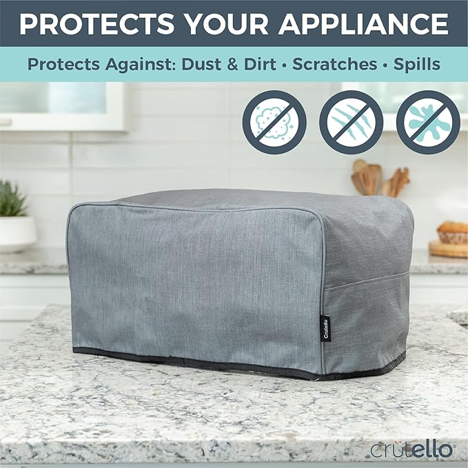 Crutello 6 Slice Toaster Oven Cover - Storage Pockets, Heavy-Duty Dust Covers