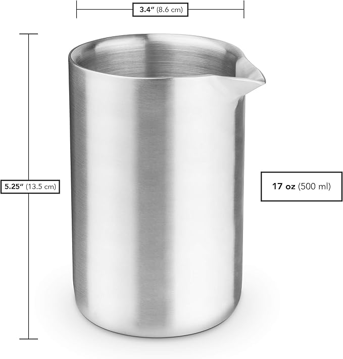 Final Touch Milk Frothing Pitcher for Coffee & Espressos - Double-Wall Insulated 304-Grade Stainless Steel (CAT131)