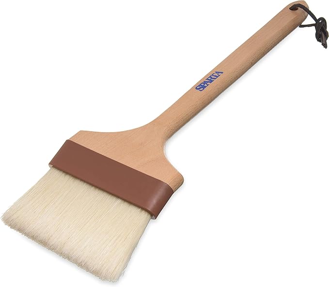 SPARTA Chef Series Basting Brush, Angled Boar Bristle Pastry Brush for Cooking and Baking, 4" Wide, 1 Count