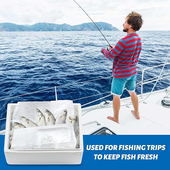 Large Ice Cube Molds 4 Pack - 37LB Silicone Ice Block Mold, Water Chiller for Cold Plunge & Camping | Easy Release, No Collapse Ice Tray for Seafood Fresh Keeping, Durable BPA-Free Freezer Ice Mold