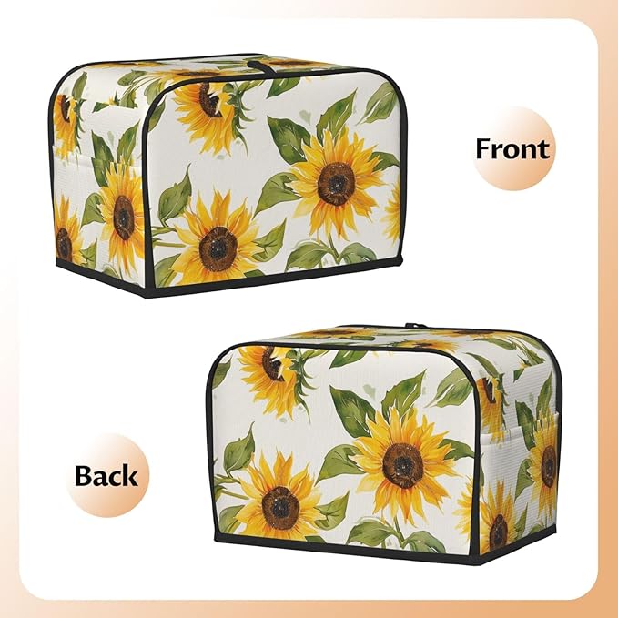 Sunflowers Toaster Cover 2 Slice, Dust-Proof, Polyester, Water Resistant