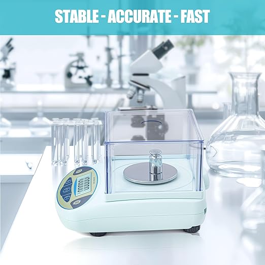 Lab Scale 100g x 0.001g, High Precision Analytical Balance with Digital Windshield. Electronic Gram Scale for Jewelry/Kitchen/Scientific Use, 11 Units Conversion, Portable Digital Scientific Scale