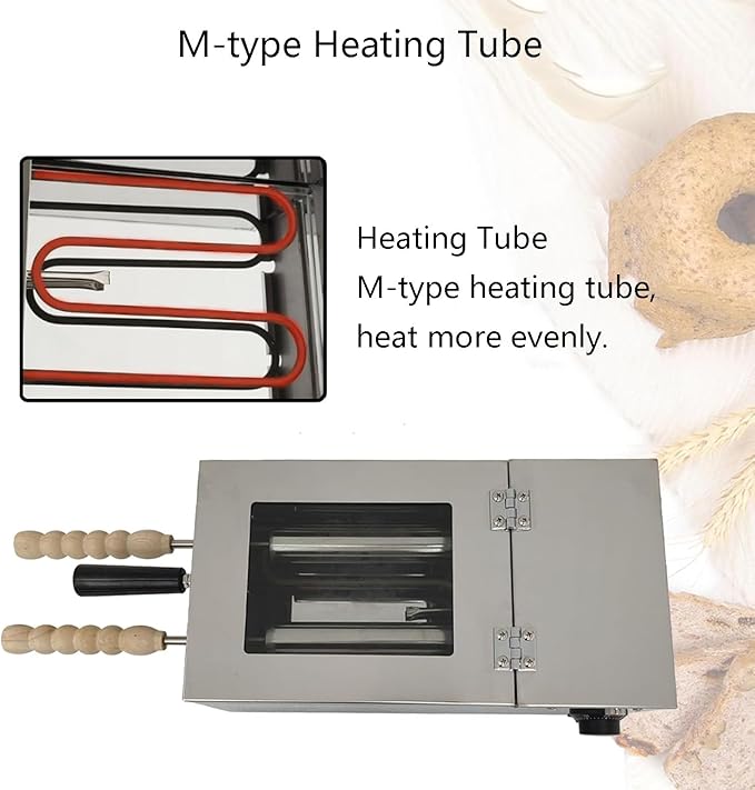 Hungarian Cake Pop Roller Machine, Chimney Roll Machine, Donut Machine, Cake Roll Oven, Bread Oven, Ice Cream Crispy Oven, for Chimney Cake and Bread Rolls