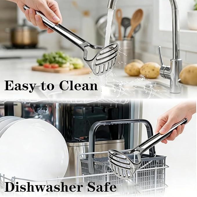 Heavy Duty One-Piece Potato Masher - Solid Stainless Steel, No Seams Never Breaks - Effortless Mashing for Potatoes, Beans, Avocados - Dishwasher Safe & Rustproof, 11-Inch Kitchen Heirloom