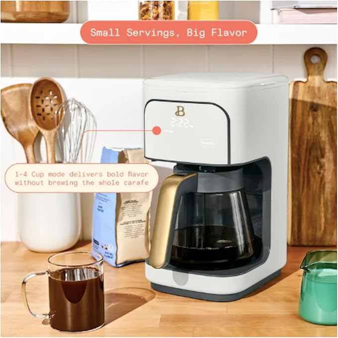 Beautiful 12-Cup Programmable Drip Coffee Maker by Drew Barrymore (White)