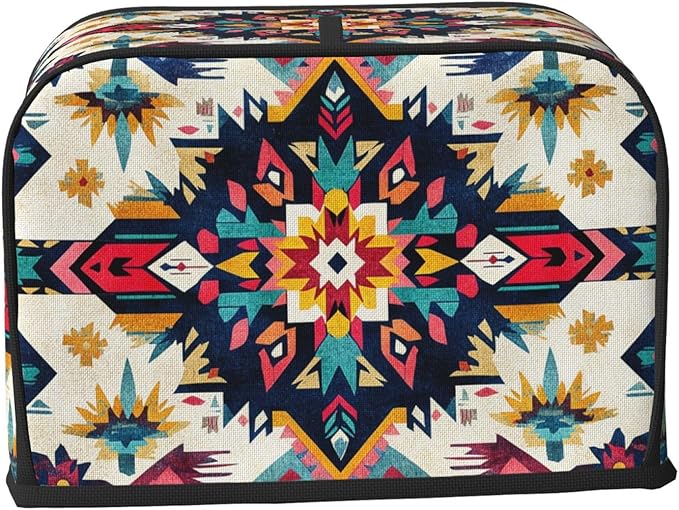Southwestern Pattern Toaster Cover 2 Slice, Cute Country Bread Machine Cover, Washable Toaster Kitchen Small Appliance Cover Stain Resistant,with Top Handle