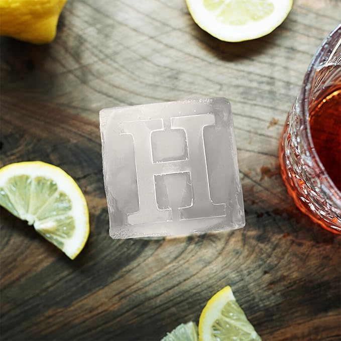 Letter H Monogram Ice Cube Mold Custom Ice Cube Mold 2 Inch Big Initials Silicone Ice Cube Tray Gifts for DAD Gifts for Him
