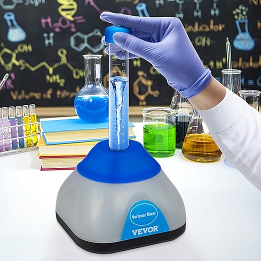 VEVOR Vortex Mixer, 3000rpm Mini Vortex Mixer Shaker, Touch Function Scientific Lab Vortex Shaker, Mix Up to 50ml, 6mm Orbital Diameter for Test Tube, Tattoo Ink, Nail Polish, Eyelash Adhesives, Paint
