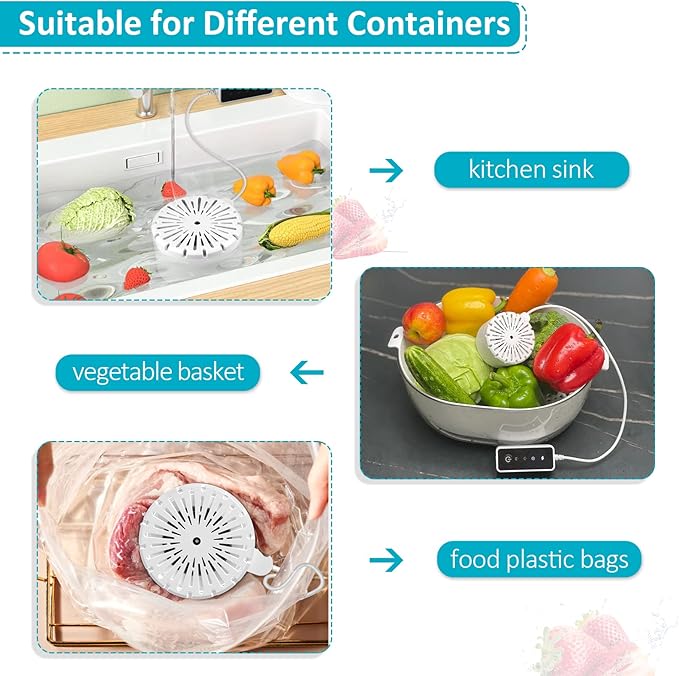 IMENE Upgraded 2-in-1 Fruit and Vegetable Washing Machine, Portable Fruit and Vegetable cleaner Device, OH-ion Purifier for Fruit, Vegetables, Rice, Meat and Tableware