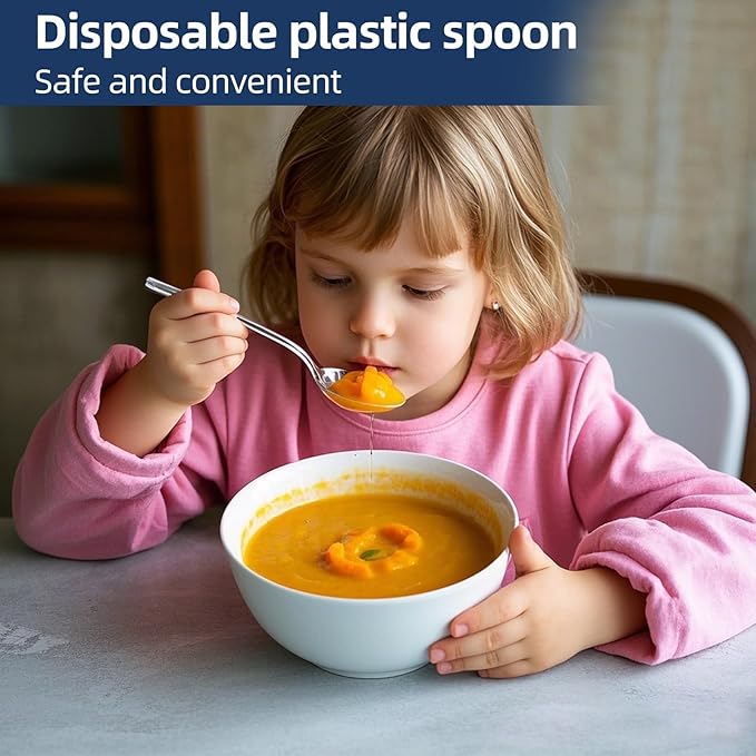 350 Count Clear Plastic Spoons, Extra Heavy Duty Plastic Spoons, Premium Disposable heavy duty spoons Set, BPA-Free Heat Resistant plastic utensils for Party Supplies, Weddings and Everyday Use