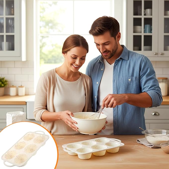 SHENLIU 4 Pcs Silicone Baking Pan Set, Mini Muffin Pan For Baking With Metal Reinforced Frame, Nonstick Loaf, Mini Muffin, Round Pans, Cupcake Baking Pans Molds for Oven, Dishwasher Safe Brownie Pan