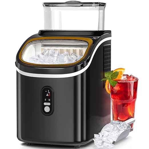 Ice Cube Maker Antarctic Star Countertop Ice Machine, 2 Ways to Add Water, 30Lbs/24H, 16Pcs/13Mins, Self-Cleaning, Ice Scoop&Ice Basket, for Kitchen/Office/Bar (Black)