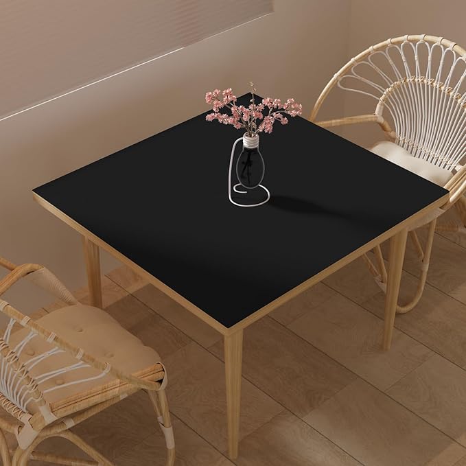 Leather Table Cover,1.8mm Thick,42x42 Inch Table Protector,Table Protector for Dining Room Table,Dining Table Cover,Table Cover Protector,Dining Table Protector Rectangle(Black+Gray,42x42)
