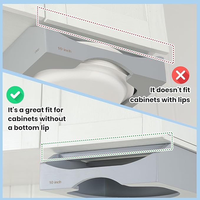 10-inch Paper Plate Dispenser Under Cabinet, Bamboo Paper Plate Holders, Kitchen Counter Vertical Plate Dispensers Holders Countertop Caddy (For 10-inch Plates,Gray)