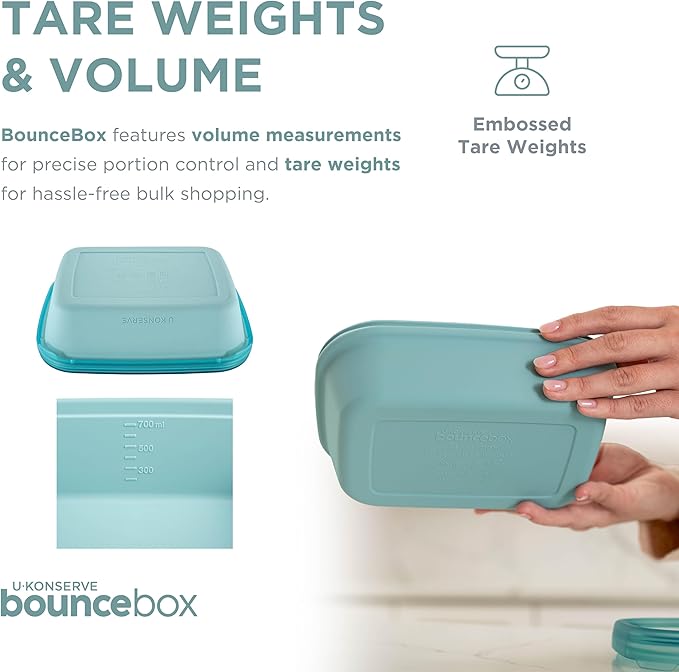 U Konserve Platinum Silicone Food Storage Bento Box Dual Seal Rectangle Container - Leak Proof, Shatter Proof, Dishwasher Safe, Plastic Free - 48oz (Night Harvest)