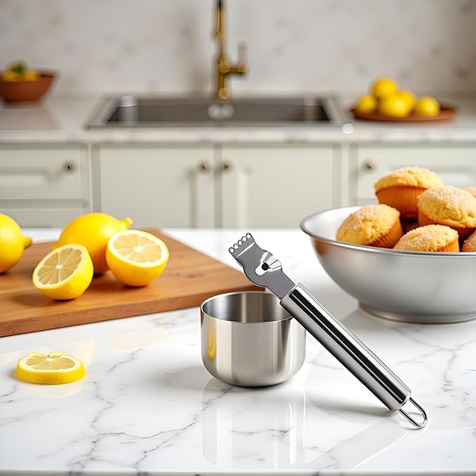 Stainless Steel Lemon Zester Grater with Channel Knife and Hanging Loop Lemon Orange Citrus Zester Grater Grips Kitchen Tool Practical Processed Graters, Peelers and Slicers
