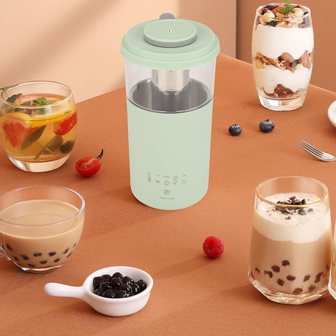 Milk Frother, 350ml Portable Electric Frother for Coffee, Automatic Milk Foamer for Latte Cappuccino Chocolate Milk Tea (Green)