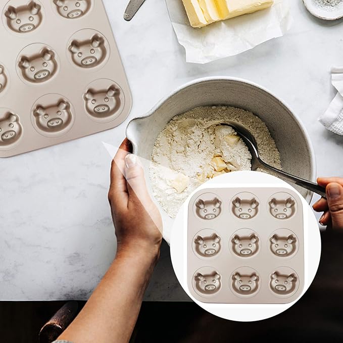 Cake Tin， Non-Stick Cake Mould, Baking Tools Baking Mold,Cake Mould,Baking Madeleine Mold Cake Pan Nonstick Small Baking Pan Pig Baking Mold Heavy Carbon Steel for Oven Baking Cookies Cake Chocolate P