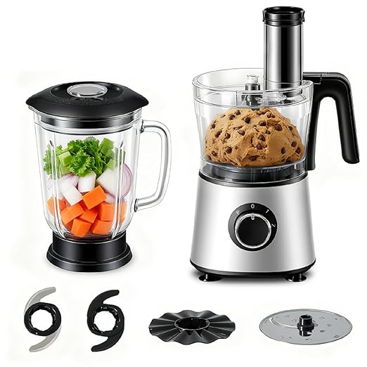 NEWBULIG Food Processor 2 Cup, Electric 1.5L Food Chopper for Meat, Vegetables, Dough, Puree, Shredding & Blending, 2 Adjustable Speeds, Sharp Blades, Safety Lock