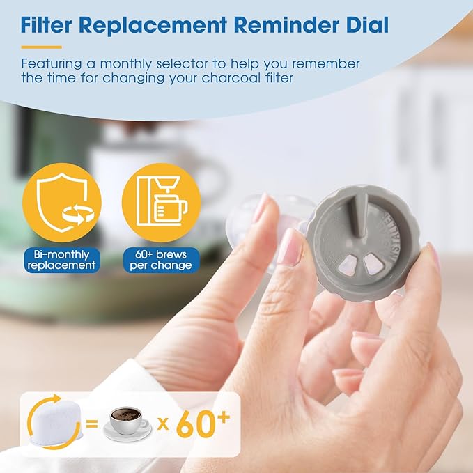 Keurig 2.0 Filter Replacement for K Duo, K200 K250 K350, K-Duo Essentials, K-Compact Single Serve Coffee Maker with Rear Reservoir Short Filter Holder and 12 Water Filter Refill Cartridges
