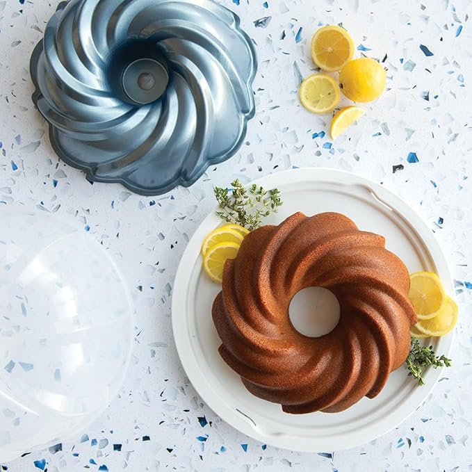 Nordic Ware Formed Swirl Bundt, 10 Cup, Twilight Blue