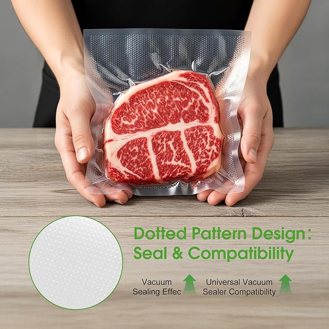 3Pack 11" x 10' Vacuum Sealer Bags Rolls,BPA Free,Heavy Duty,Leak-proof, Puncture Prevention,Freezer & Sous Vide Safe,Compatible with all vacuum sealer machines