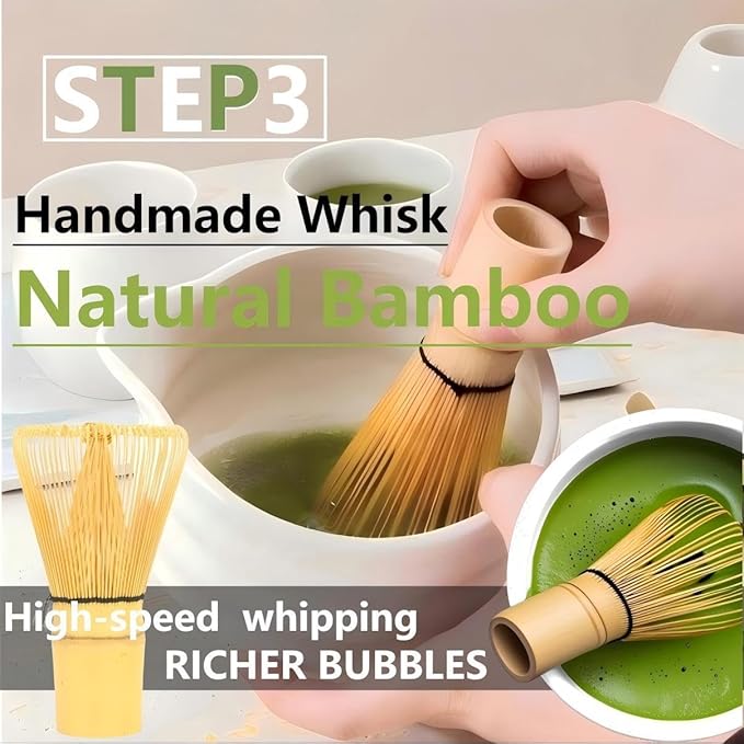 Matcha Whisk Holder Matcha Chasen Whisk Stand Ceramic Holder fit for Traditional Japanese Tea Ceremony Starter Matcha Tools Matcha Bowl (Green Matcha Bowl)