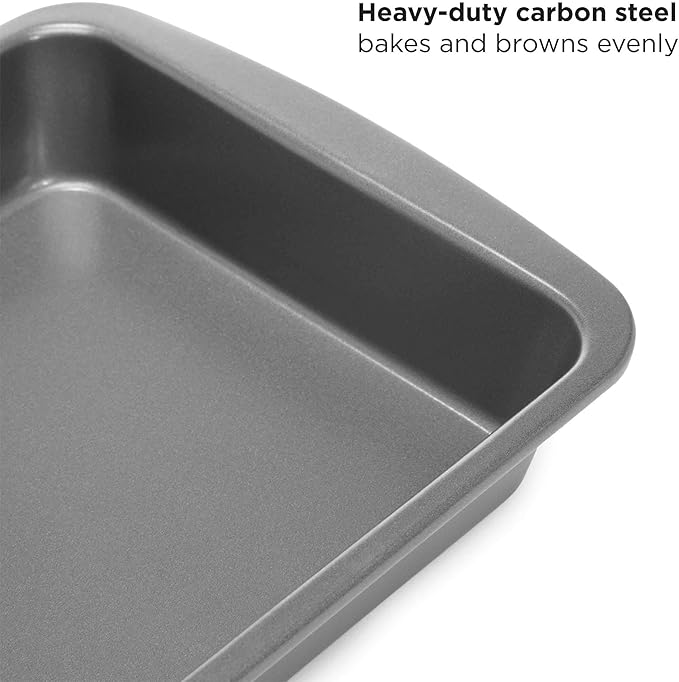 Ecolution Non-Stick Toaster Oven Bakeware Set 4-Piece, Carbon Steel, Easy to Clean and Perfect for Single Servings, Gray (Pack of 6)