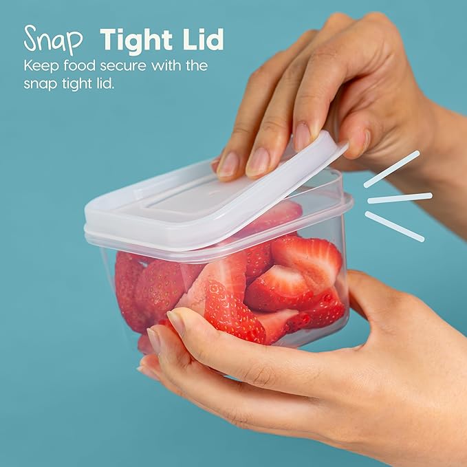 IRIS USA 44 PC Plastic Food Storage Containers With Lids | 22 Meal Prep Containers & 22 Lids | Leftovers Office Lunch Snack Fruit, Microwave Dishwasher Freezer Safe, BPA Free