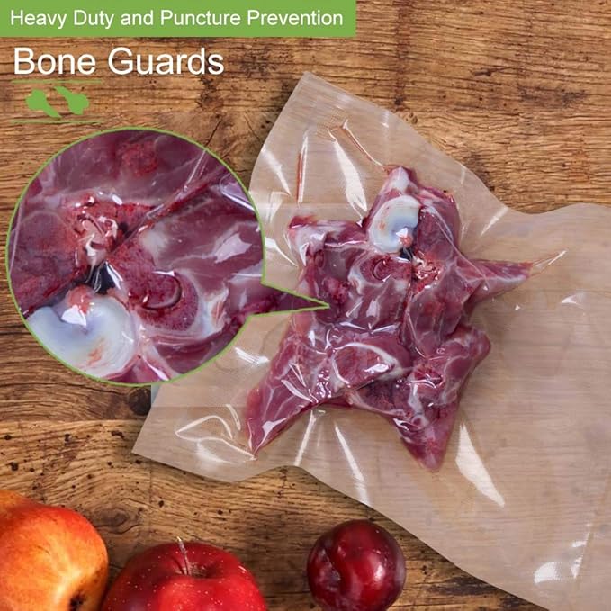 MakMeFre 100 Pint Size 6x10Inch Vacuum Freezer Sealer Bags for Food, BPA Free, Heavy Duty Commercial Grade, Sous Vide Vaccume Safe,Vaccume Seal Pre-Cut Bag