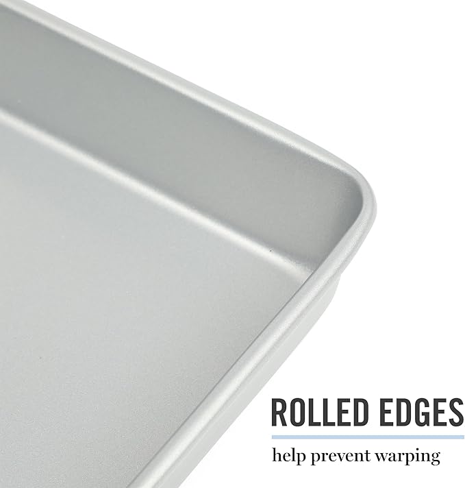 Martha Stewart Gallen 9 Inch Square Nonstick Carbon Steel Cake Pan - Silver Durable Bakeware for Cakes, Brownies & Desserts
