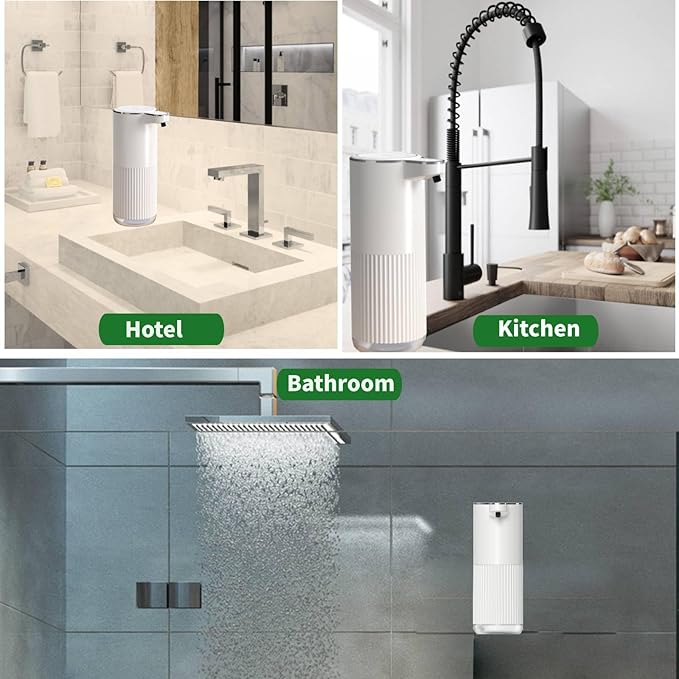 2Pack Automatic Soap Dispenser, Touchless Foaming Soap Dispenser Bathroom,Upgrade Hand & Dish Electric Dispenser 4-Level Adjustable Waterproof Wall Mount Kitchen Auto Soap Pump for Thin & Thick Liquid